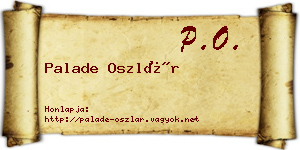 Palade Oszlár névjegykártya